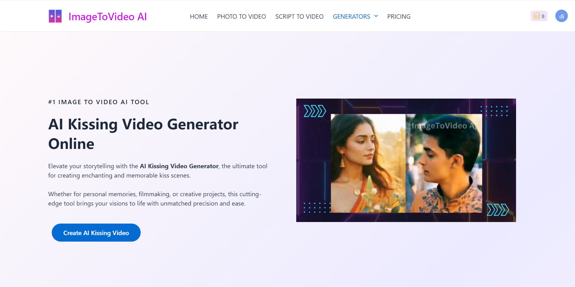 ImageToVideo AI-AI Kiss Video Generator